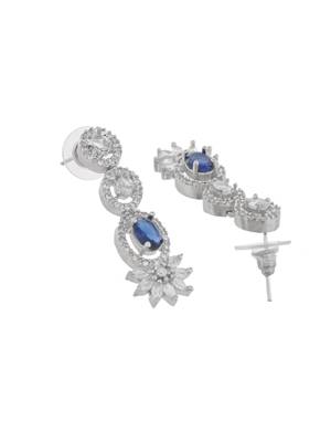 Silver-plated american diamond-studded jewellery set 5