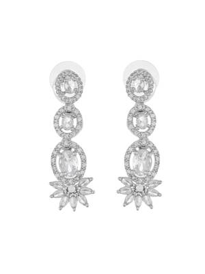 Silvermerc silver-plated american diamond-studded jewellery set 4