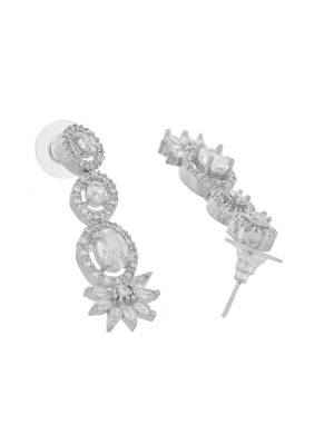 Silvermerc silver-plated american diamond-studded jewellery set 5