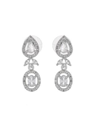 Silvermerc silver-plated american diamond-studded jewellery set 4