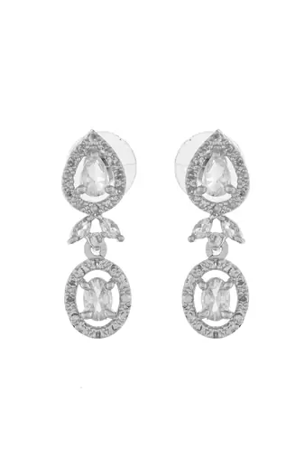 Silvermerc silver-plated american diamond-studded jewellery set