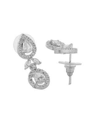 Silvermerc silver-plated american diamond-studded jewellery set 5