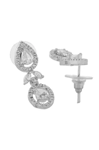 Silvermerc silver-plated american diamond-studded jewellery set