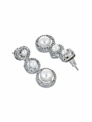 Silver-plated a-d stone-studded jewellery set 4