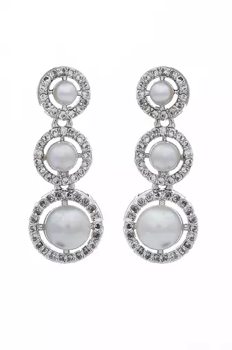 Silver-plated a-d stone-studded jewellery set