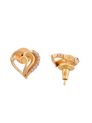 Gold-plated stones studded heart pendant necklace & earring set 5