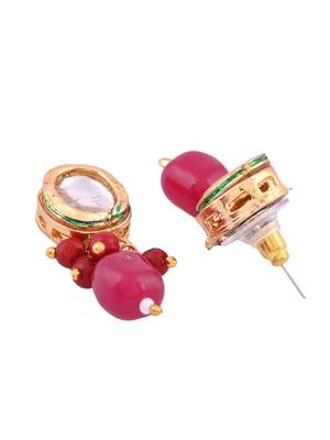 Gold-plated stone-studded & beaded jewellery set 5
