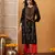 hand embroidered black cotton lucknowi chikankari straight kurta