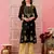 hand embroidered black cotton lucknowi chikankari straight kurta