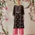 hand embroidered black cotton lucknowi chikankari straight kurta