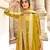 Yellow viscose georgette heavy embroidery wedding gowns-full stitched free size upto 44