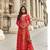 Red and Orange viscose georgette heavy embroidery wedding gowns-full stitched free size upto 44