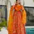 Orange color ceremonial wear stylish girlie gown with dupatta for ethnic looks