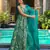Sea green color ceremonial wear stylish girlie gown with dupatta for ethnic looks