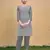 Grey color thread embroidery work casual georgette kurti