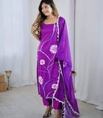 Purple color beautiful and formal wear kurta set for trendy girls