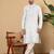 Beige viscose embroidered full sleeve kurta pyjama for mens