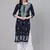 hand embroidered navy blue cotton lucknowi chikankari kurta