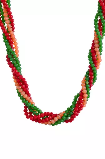 Multi-beads chain necklace with earring for women