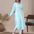 hand embroidered blue cotton lucknowi chikankari straight kurta