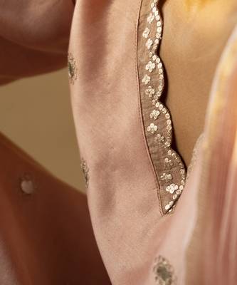 Pink chanderi plain kurta set 2
