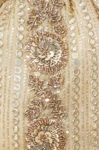 Gold silk embroidered tote bag