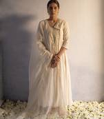 White cotton plain kurta set