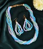 Multi-beads chain necklace with earring for women