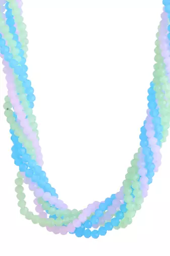 Multi-beads chain necklace with earring for women