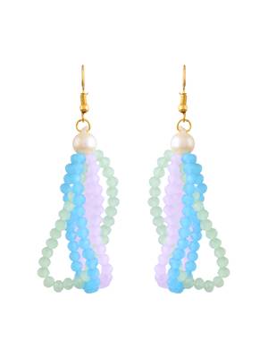 Multi-beads chain necklace with earring for women 4