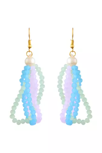 Multi-beads chain necklace with earring for women
