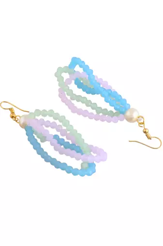 Multi-beads chain necklace with earring for women