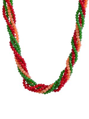 Multi-beads chain necklace with earring for women 3