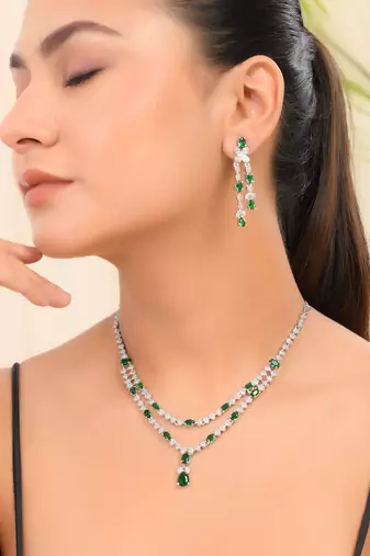 American diamond (ad) jewellery set for women