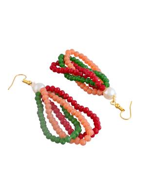 Multi-beads chain necklace with earring for women 4