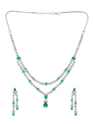 American diamond (ad) jewellery set for women 3