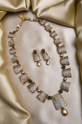 Gold plated green ad haram set