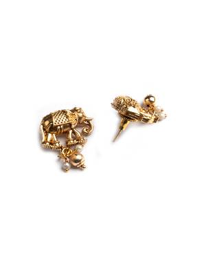 Gold matte finish gajanan necklace set 5