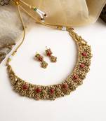 Antique matte finish coral necklace set