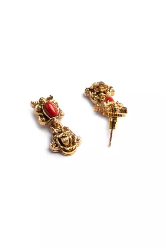 Antique matte finish coral necklace set