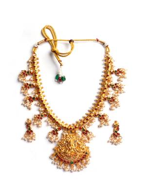 Gold plated new guttupusalu necklace set 2