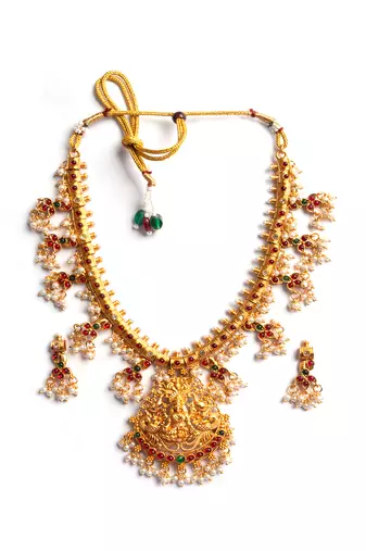Gold plated new guttupusalu necklace set