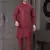 Maroon viscose with full embroidery kurta pyjama and sequence work jacket for mens wear
