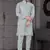 Sky blue viscose with full embroidery kurta pyjama and sequence work jacket for mens wear