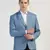 Light blue checked tweed blazer