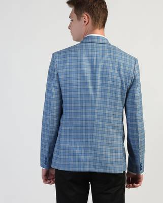 Light blue checked tweed blazer 3