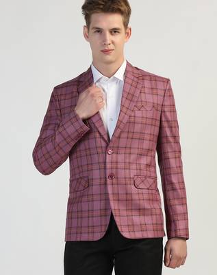Purple checked blazer for men 1
