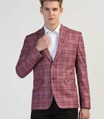 Purple checked blazer for men