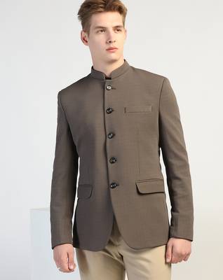 Grey  bandgala blazer for men 1