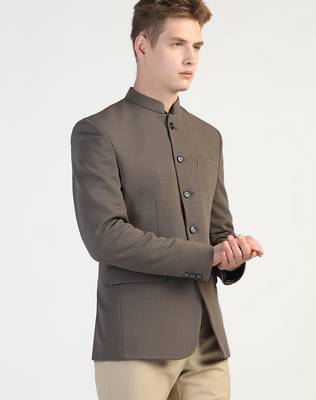 Grey  bandgala blazer for men 2